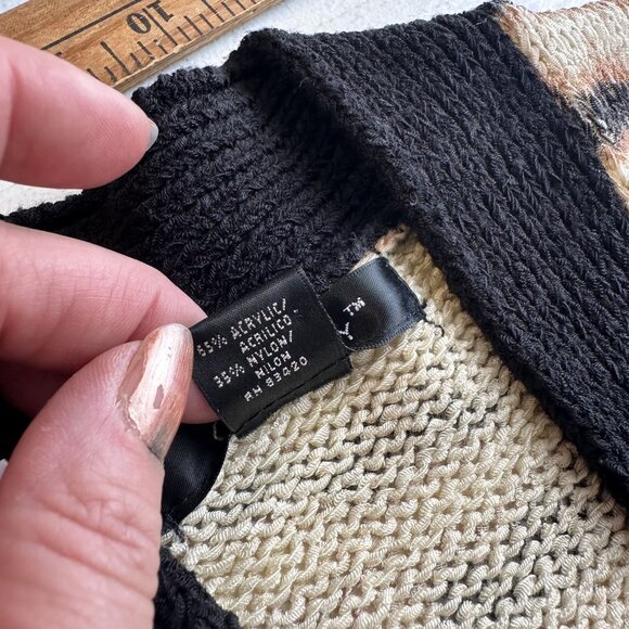 C'Est City Womens Animal Print Cardigan Sweater Size Large Open Front - Picture 3 of 8